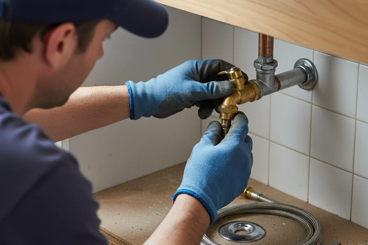 Shutoff valve and fitting work during Emergency Plumbing in Scurry